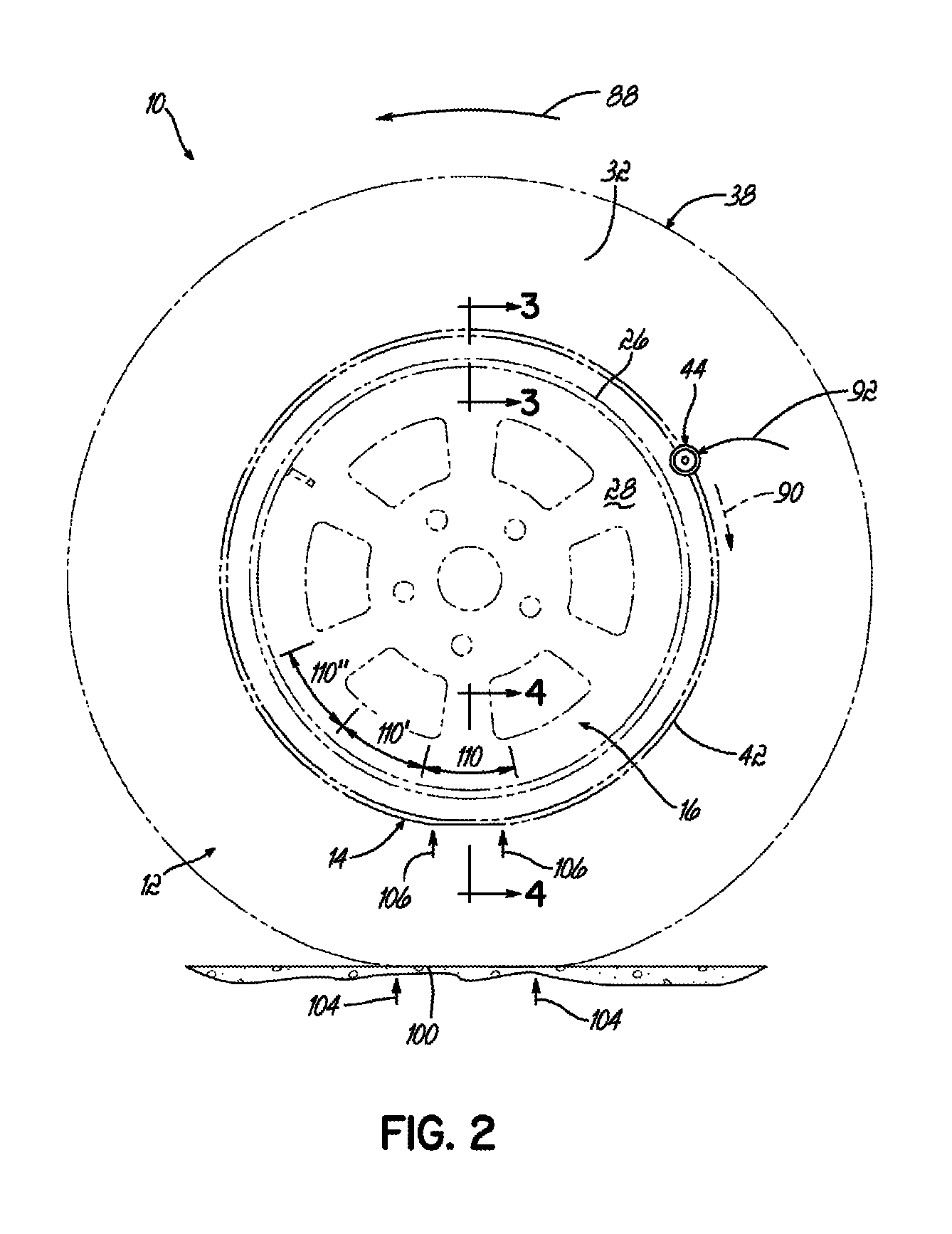 Compact valve system for self-inflating tire