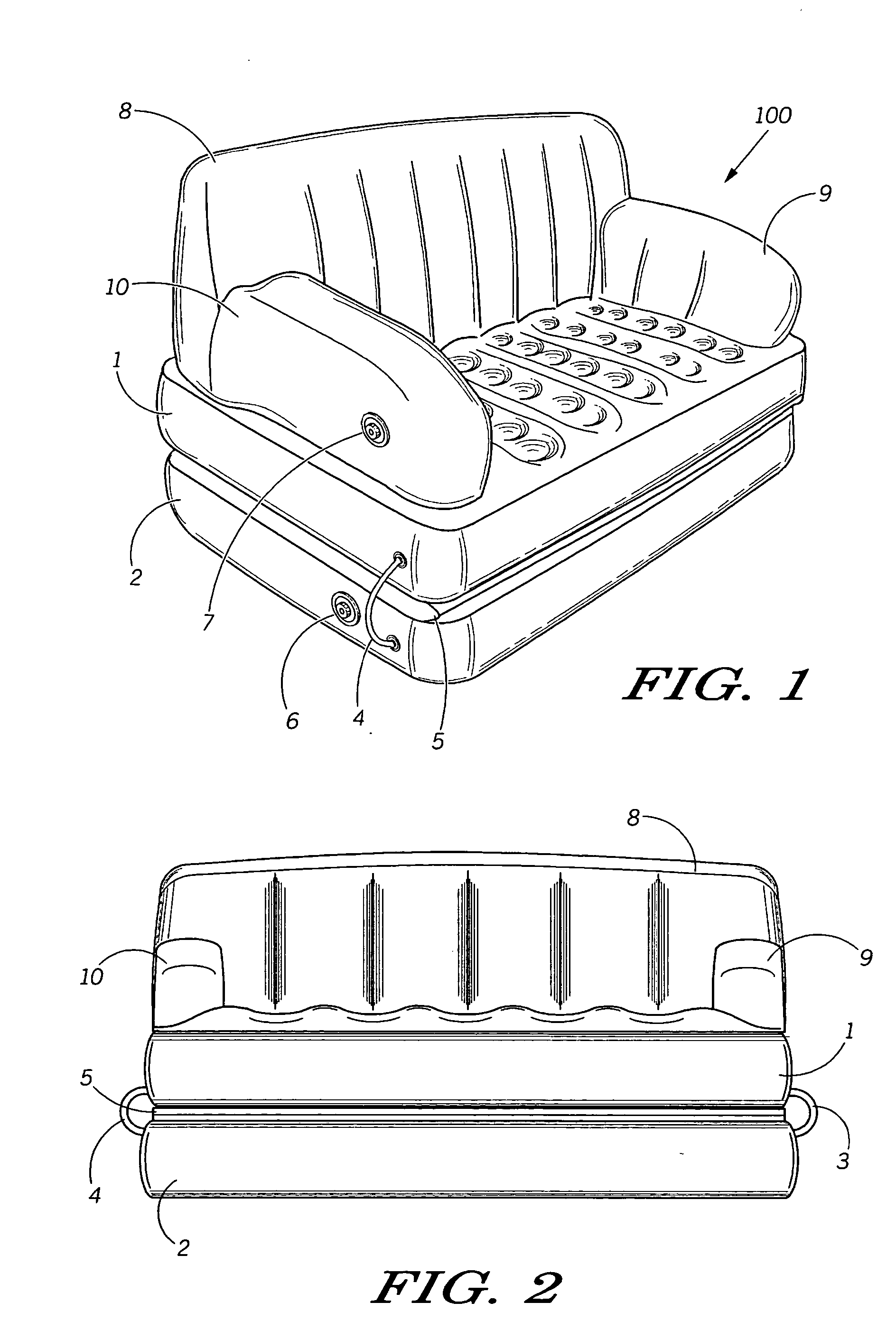 Inflatable article of furniture and method of using same