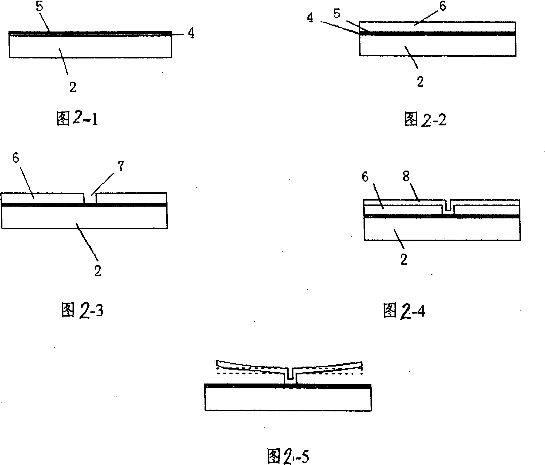 Method for on-line measuring young modulus of MEMS film based on resonance frequency method