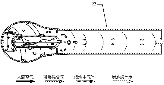 A kind of detonation engine that can work stably with pulse pre-detonation