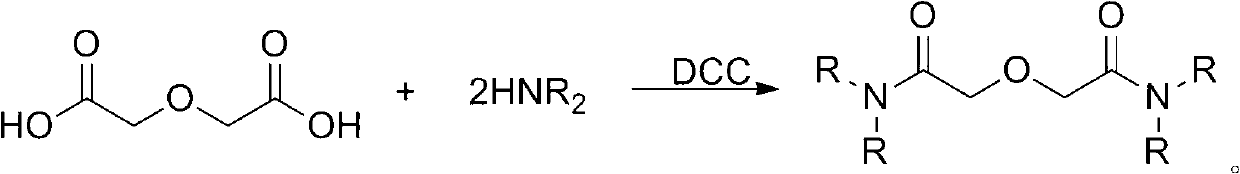 Method for synthesizing diamide podand extraction agent