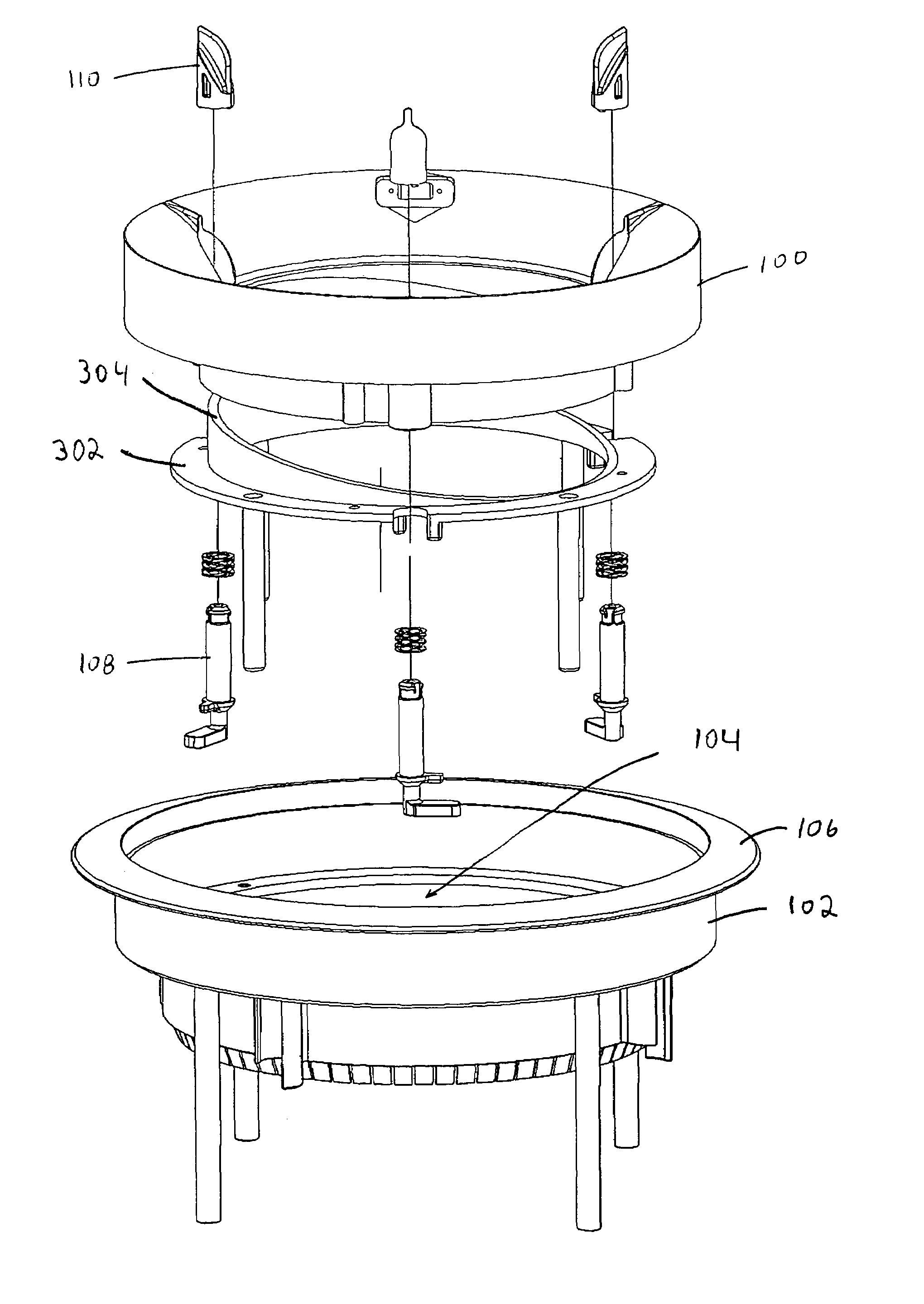 Snap-in and lock baffle