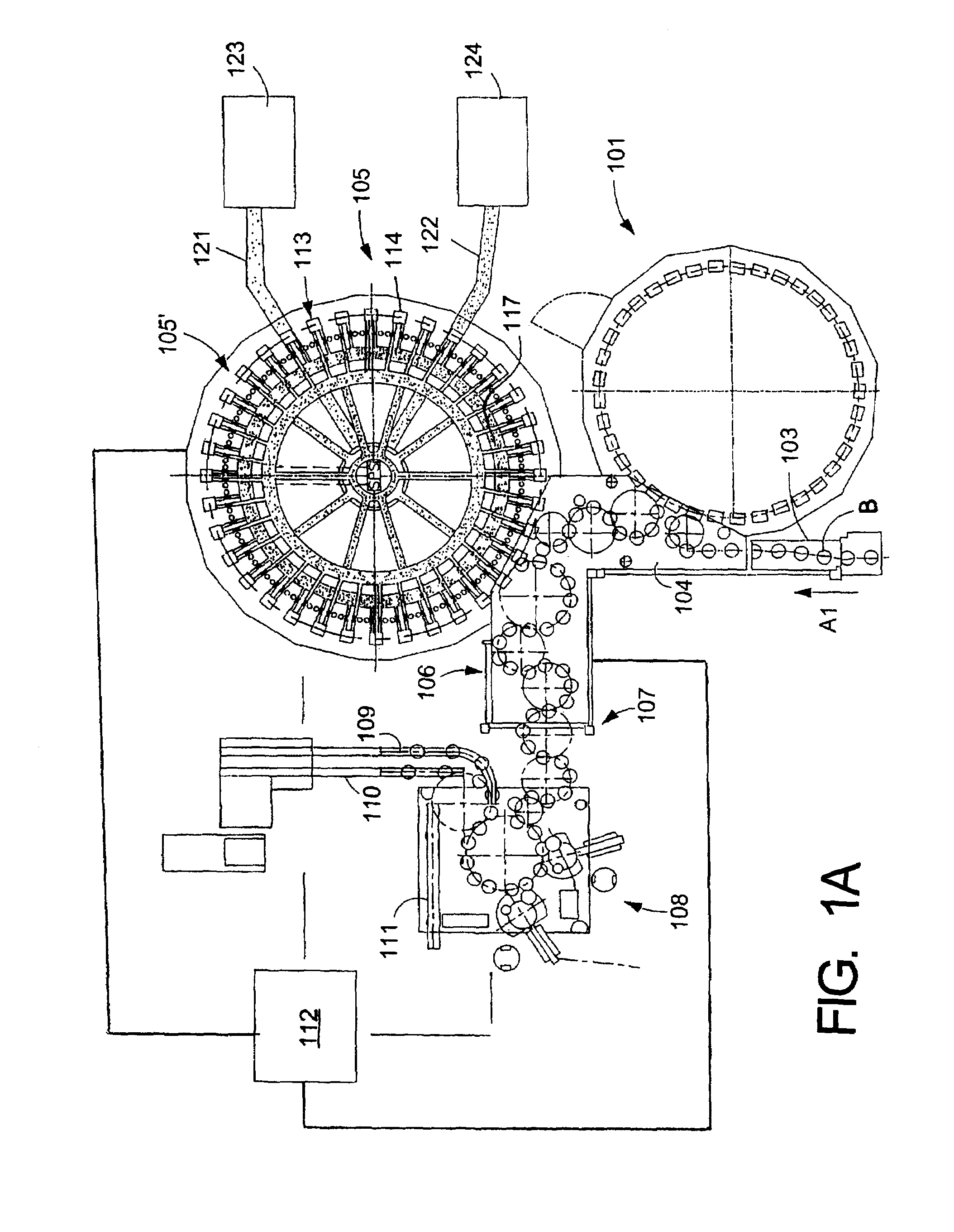 Container filling element for open-filling of containers