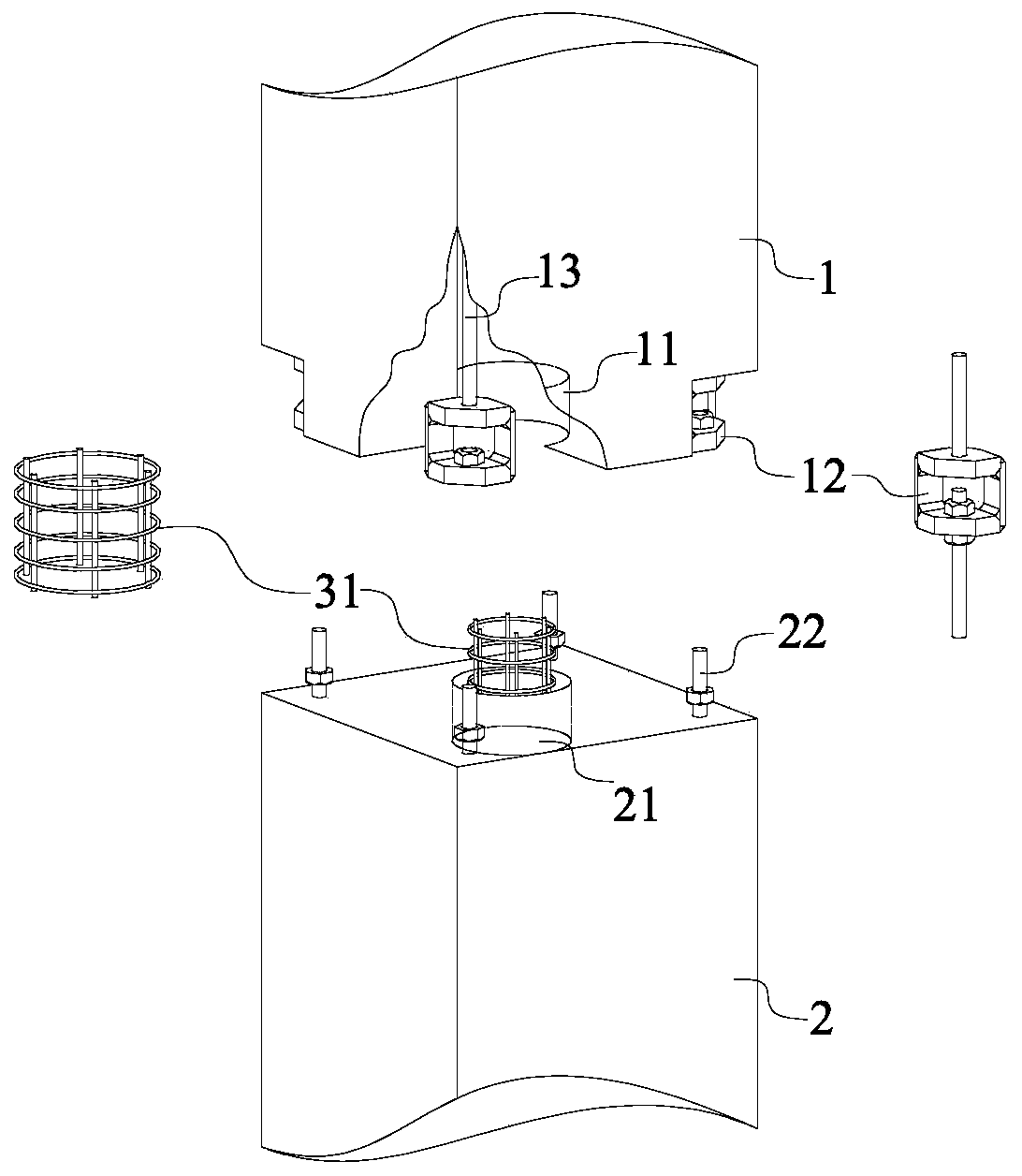 Self-supporting semi-dry method prefabricated column connection and construction method thereof