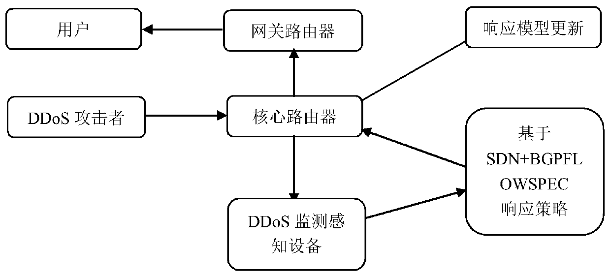 DDoS attack protection system and method based on SDN and BGP process specifications