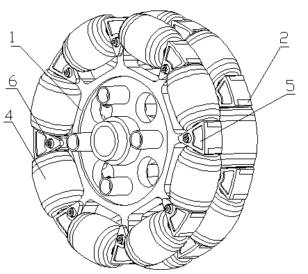 Multi-row type omnidirectional wheel
