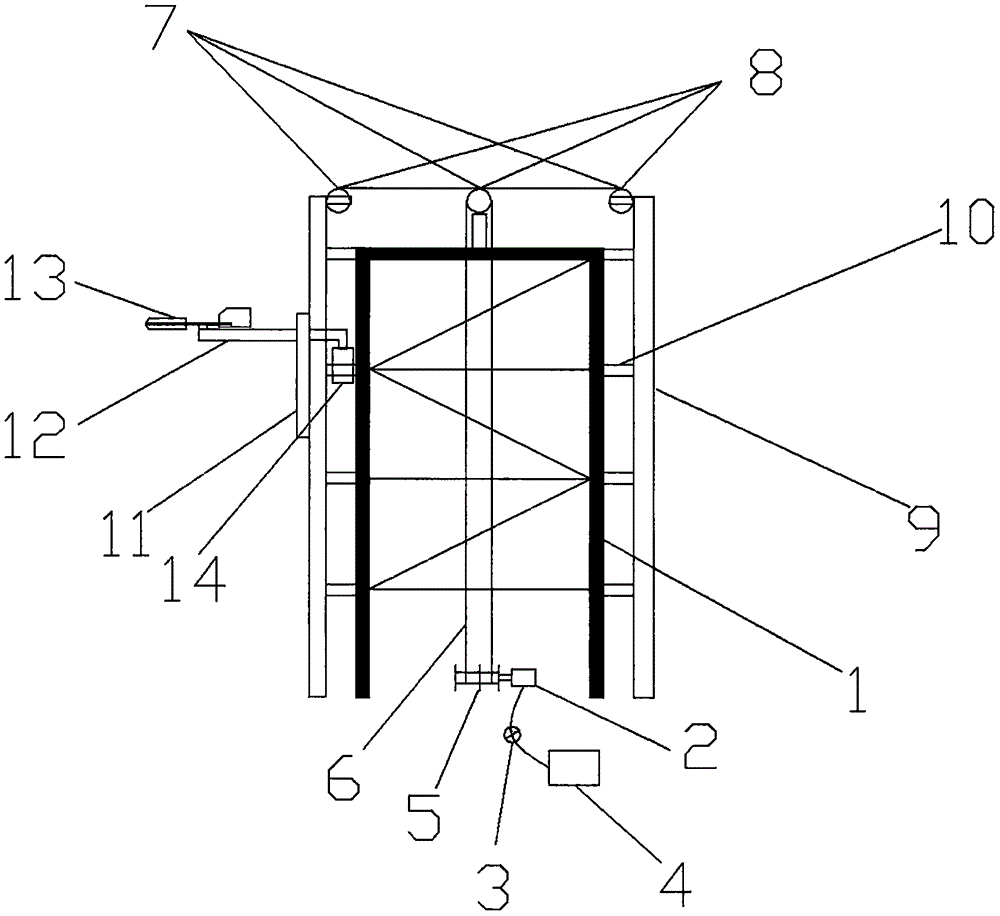 Flux tower sand collecting automatic rising-lowering device