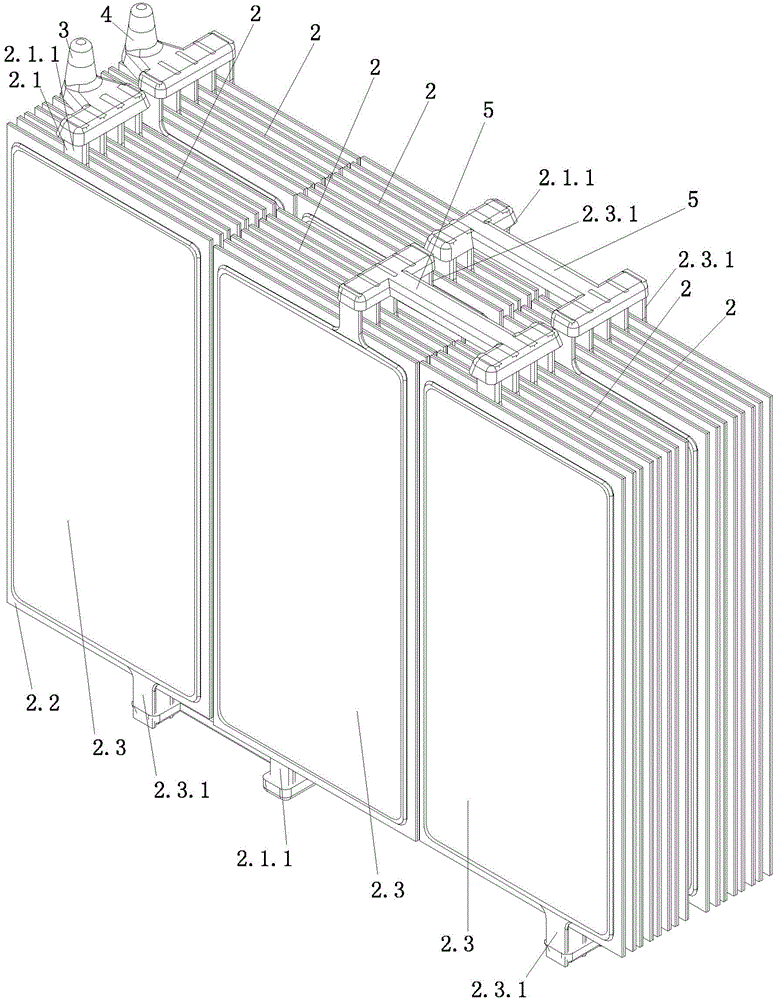 Unipolar horizontal battery and manufacturing method thereof