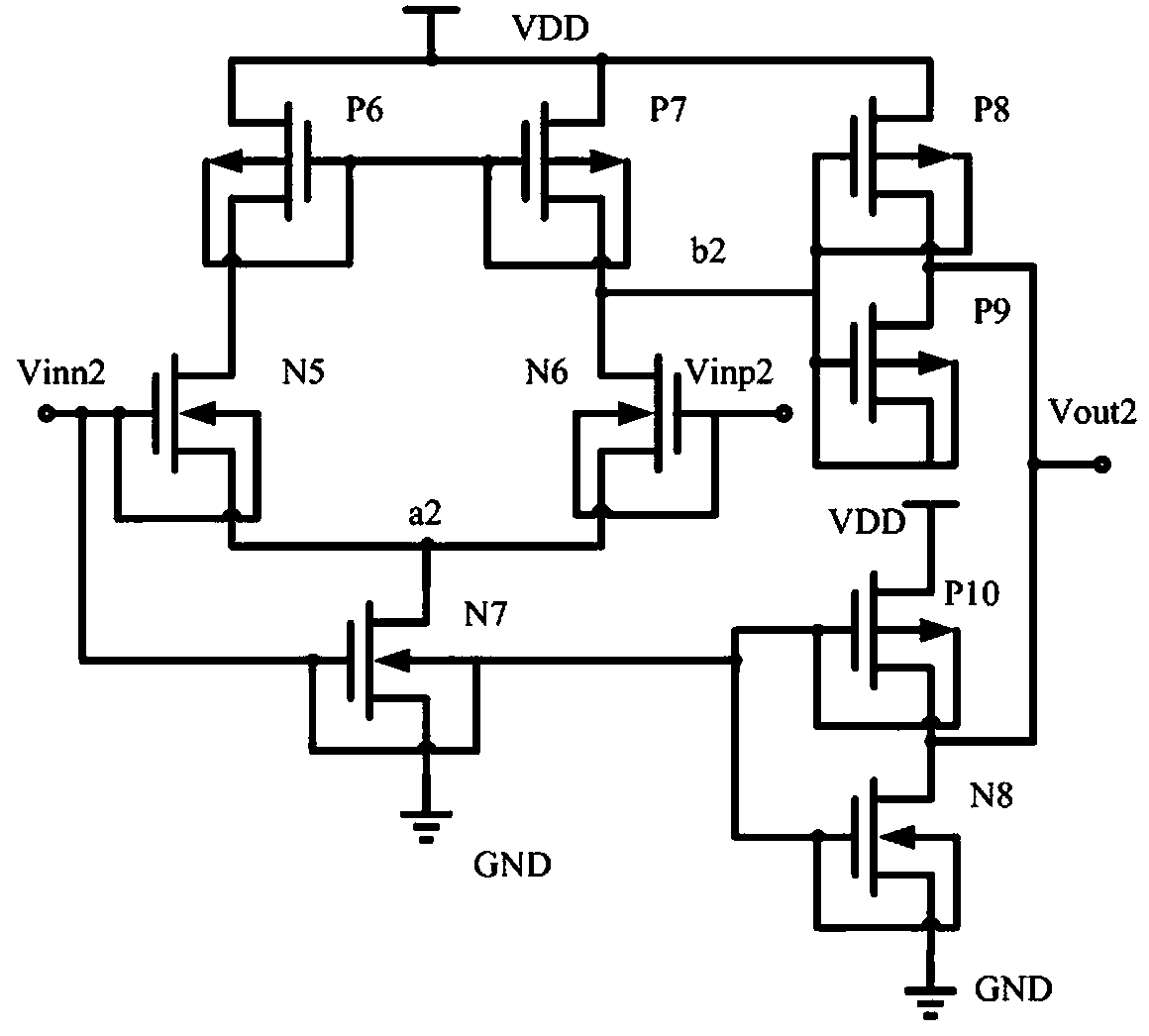 Low power consumption dynamic threshold comparator interface circuit and rectifier, wireless sensor