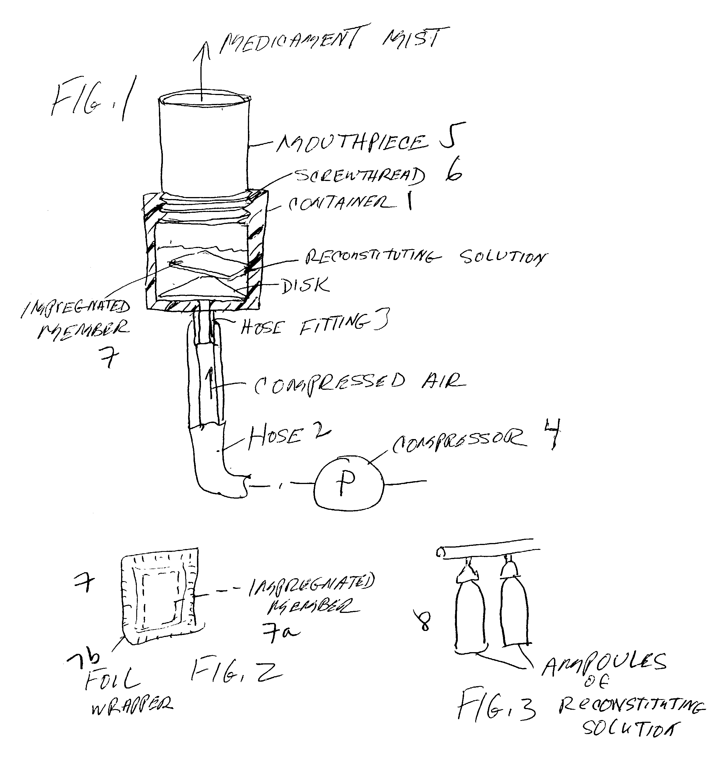 Pharmaceutical delivery system for oral inhalation through nebulization consisting of inert substrate impregnated with substance (S) to be solubilized or suspended prior to use