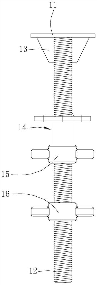 Adjustable jacking support under beam plate in disc buckle quick release supporting system