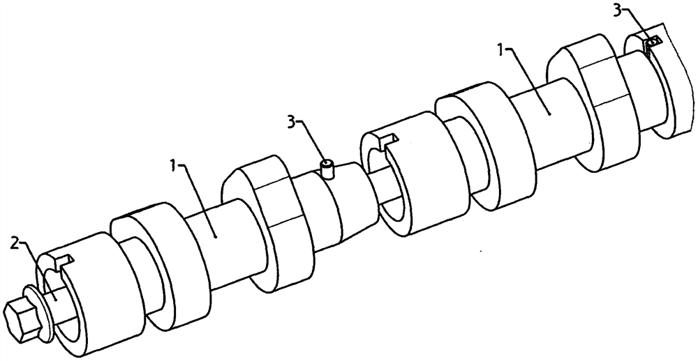 Combined camshaft for engine