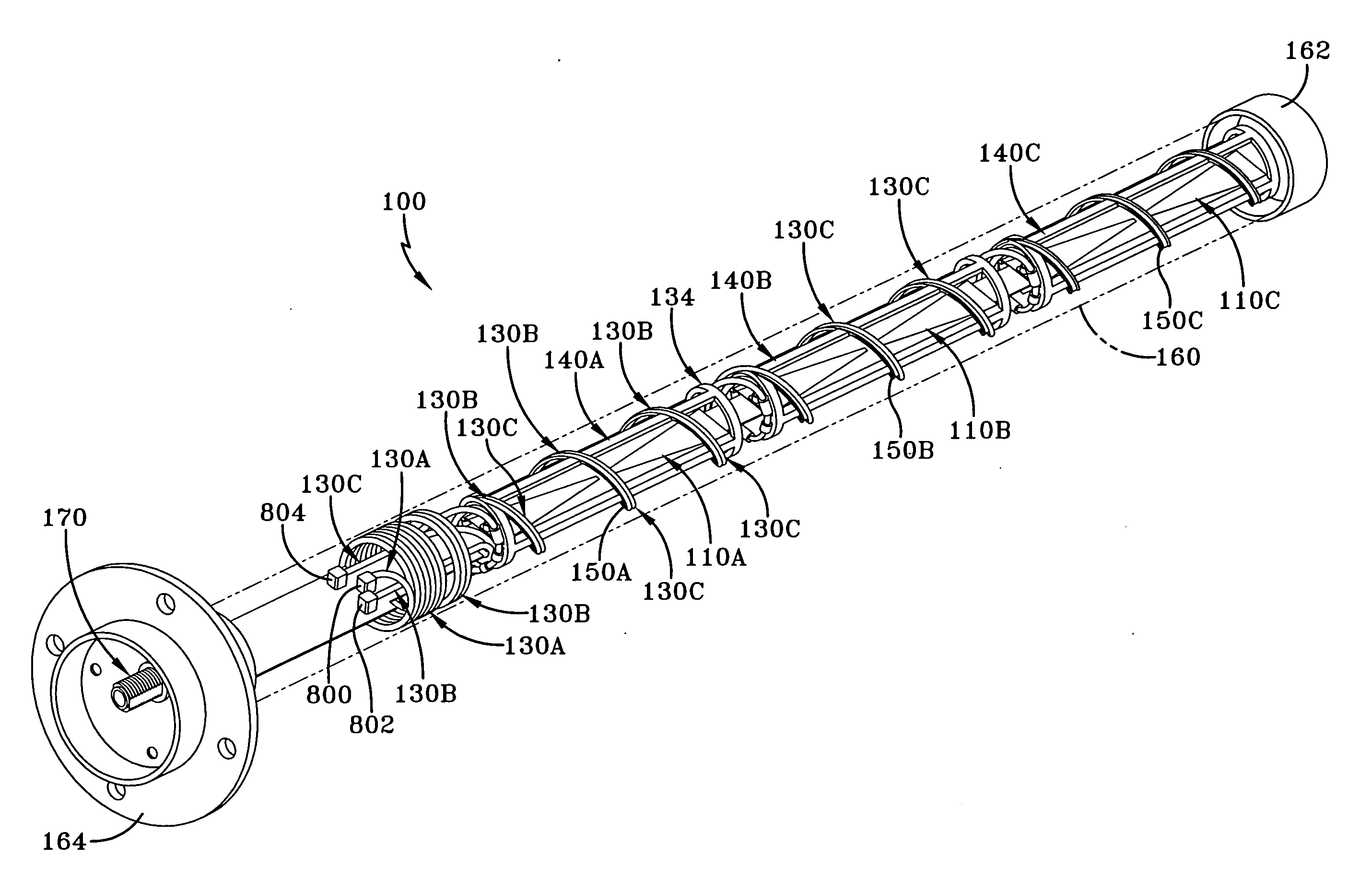 Wide band biconical antenna with a helical feed system