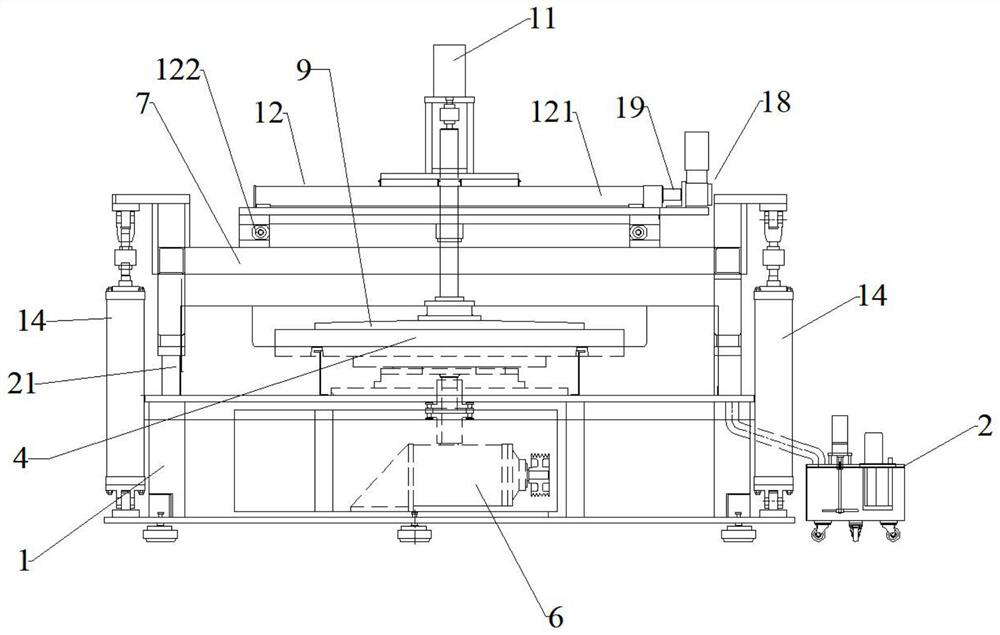 A high-generation flat panel display glass polishing machine and method for processing glass thereof