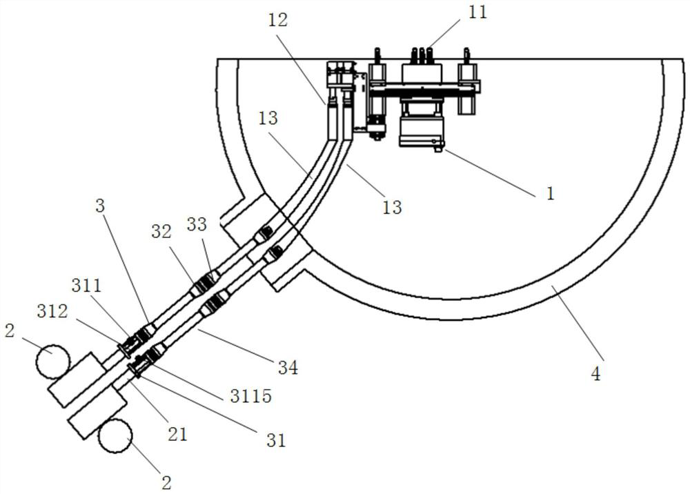 Resistance reducing and dust collecting device for eddy current probe