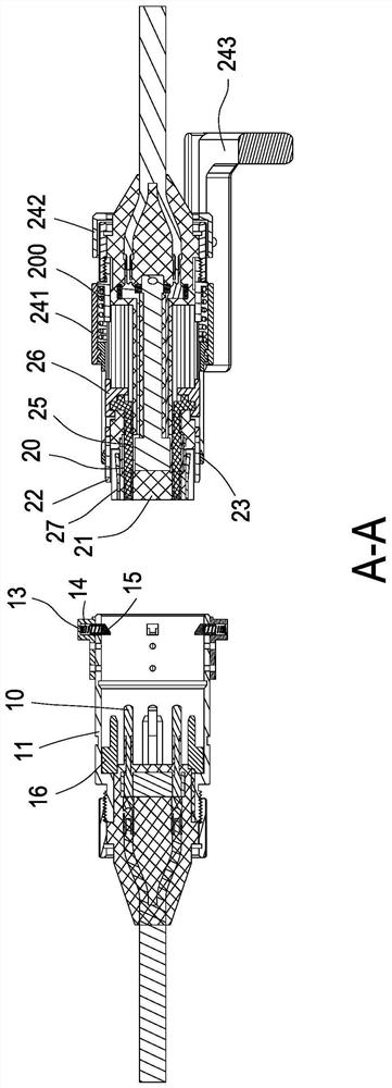Electric connection device with good sealing performance and easy plugging