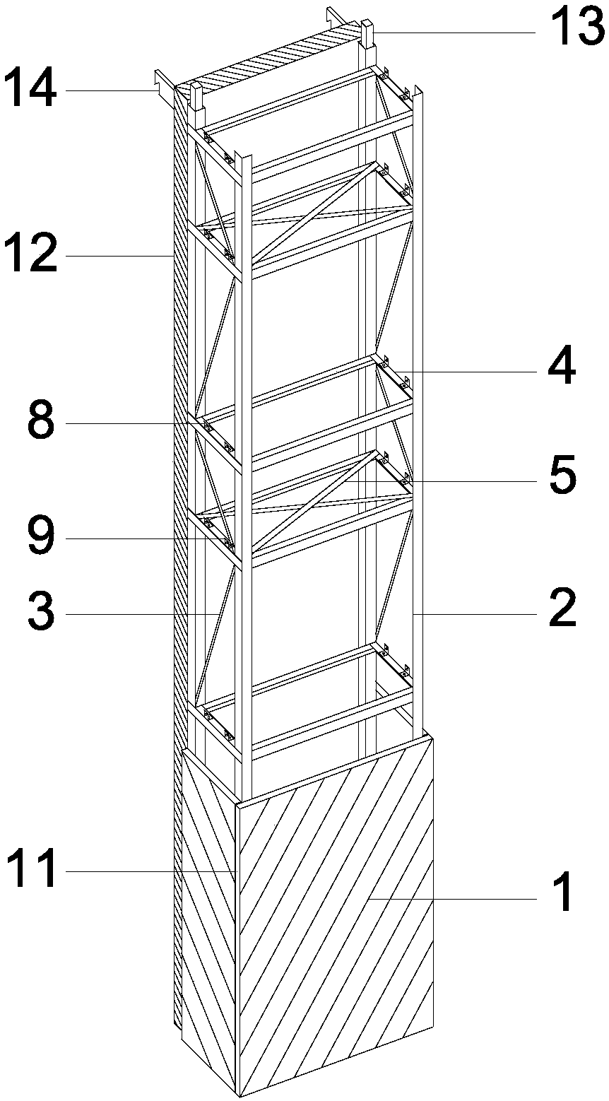 Fabricated type curtain wall decorative column structure and method