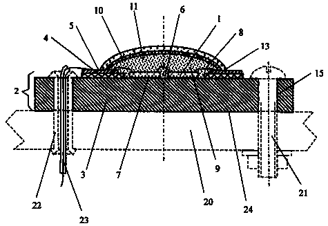 Low-thermal-resistance and low-temperature luminescent powder layer LED