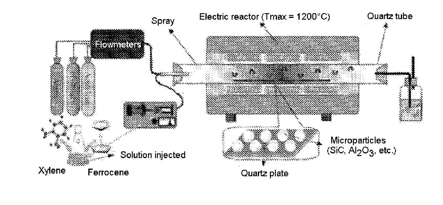 Process for synthesizing carbon nanotubes on multiple supports