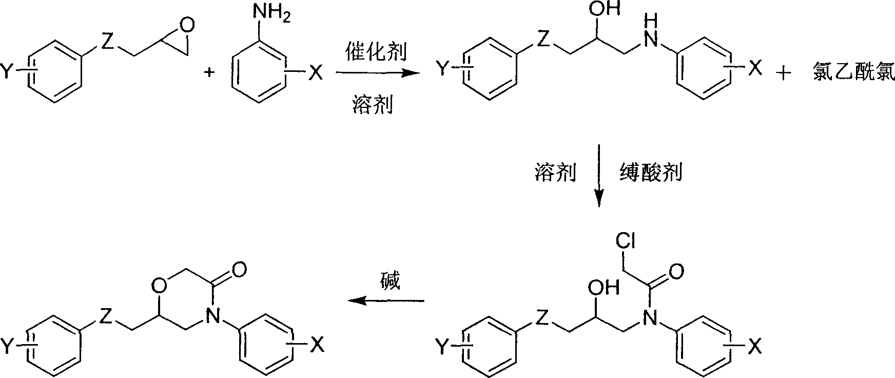 6-aryloxymethyl-4-aryl-3-morpholone derivative and its preparation method