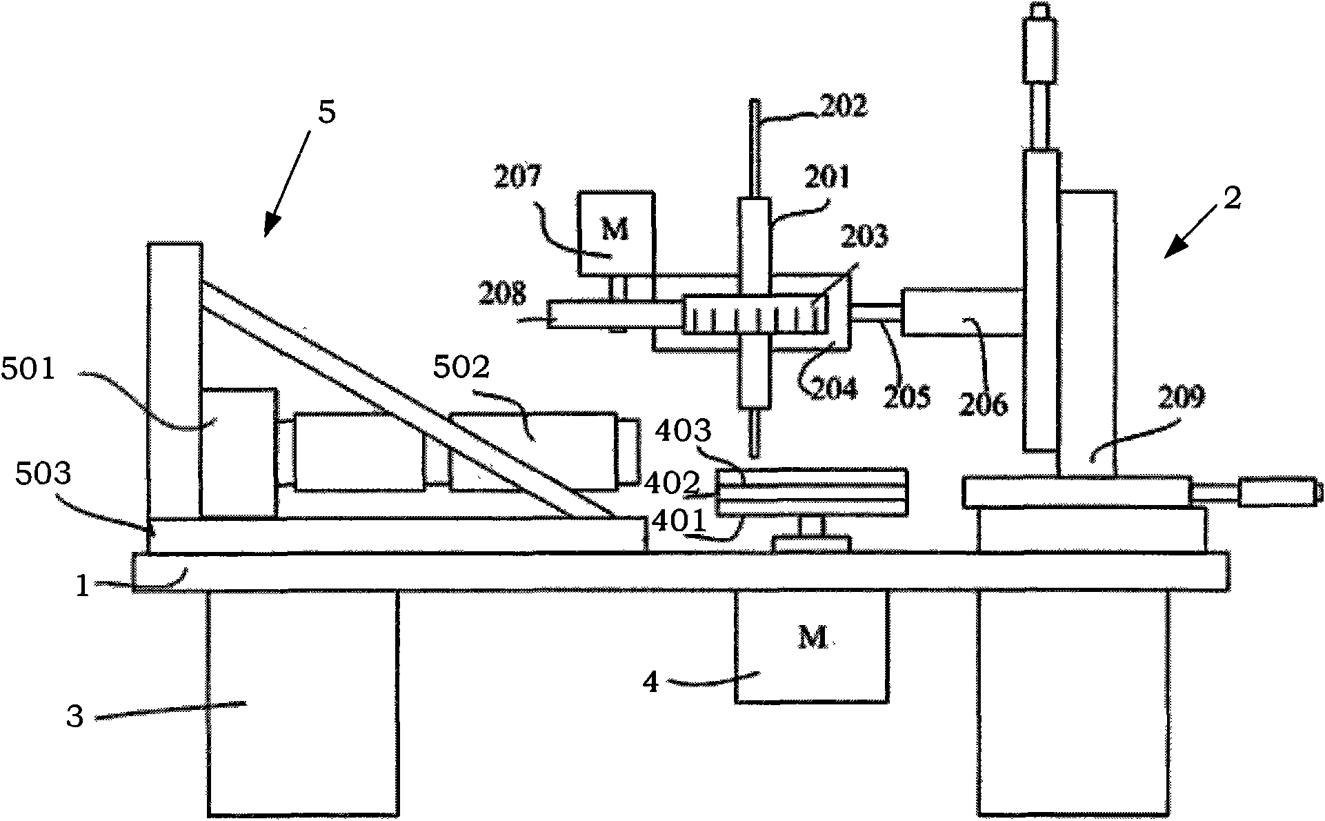 Grinding device for preparing near-field optical probes and method therefor
