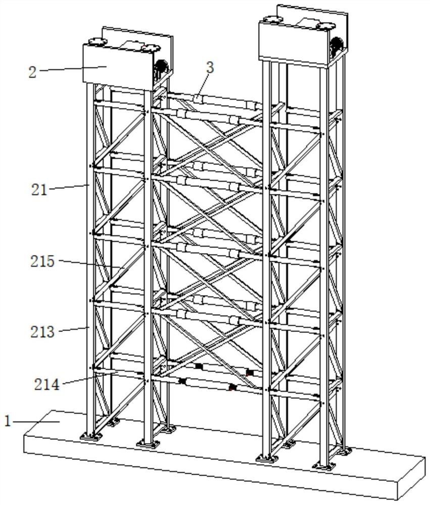 Arch rib support for large-span steel tube arch bridge assembling construction