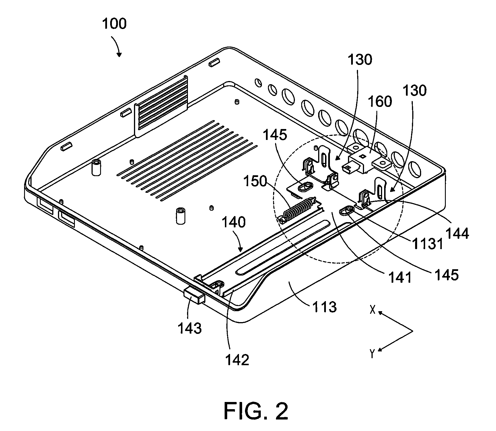 Electronic device case structure having function of ejecting peripheral device