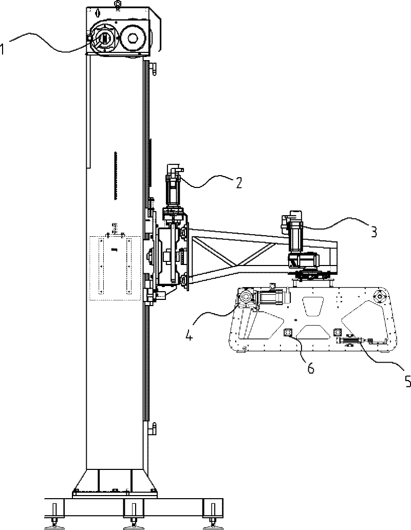Single-arm palletizing robot control system and method