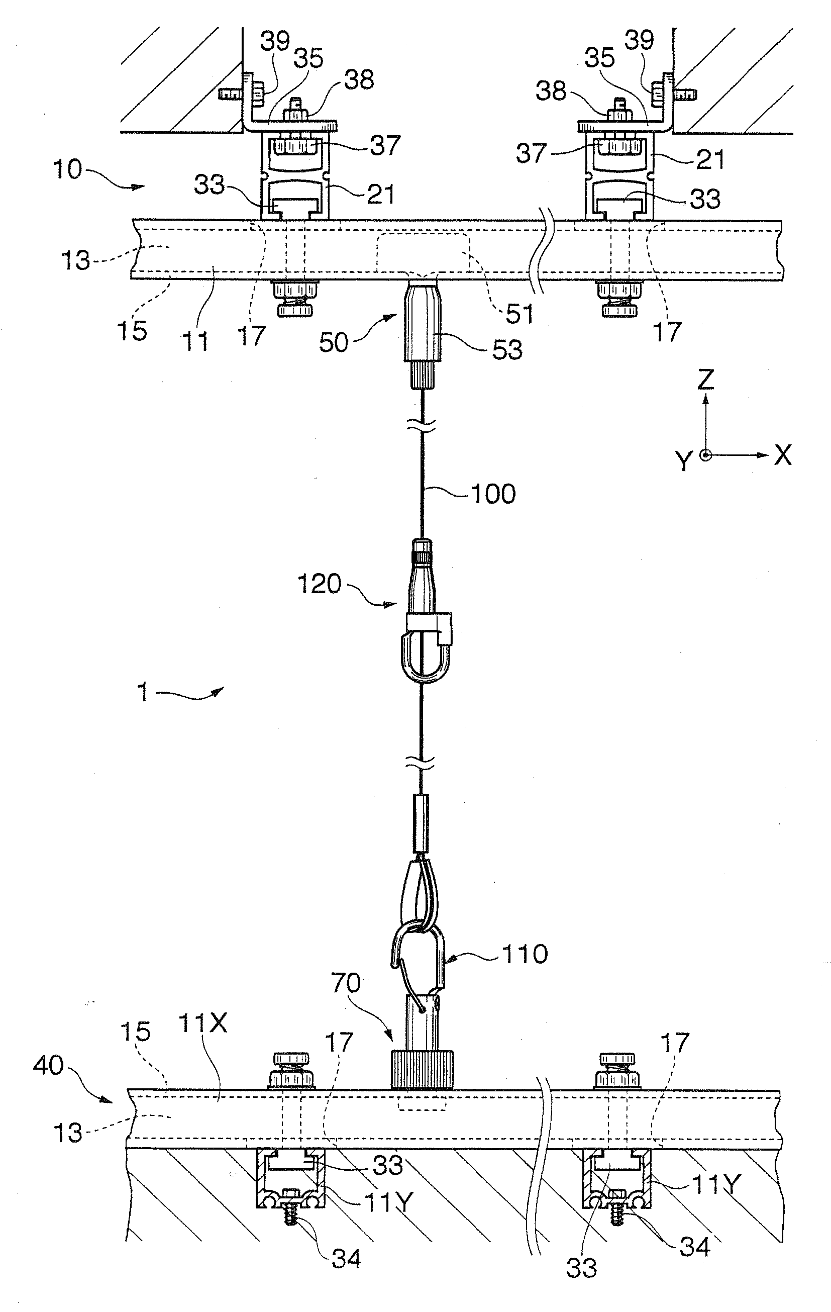 Article hanging system, slidable wire holder, detachable wire holder, wire hook and wire gripper