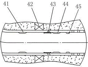 Horizontal well external staged fracturing sand control string and method