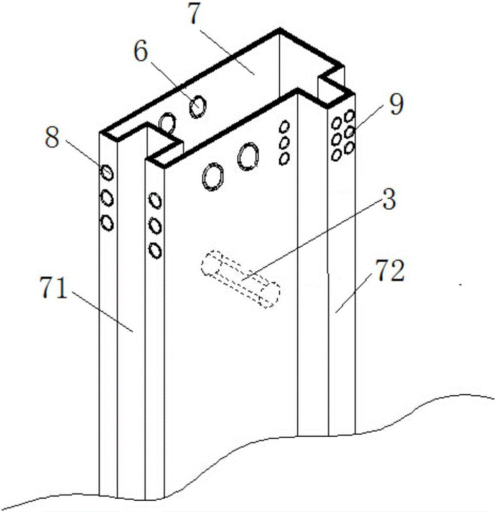 Recoverable foundation pit support structure with pull-out holes