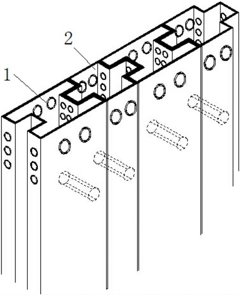 Recoverable foundation pit support structure with pull-out holes