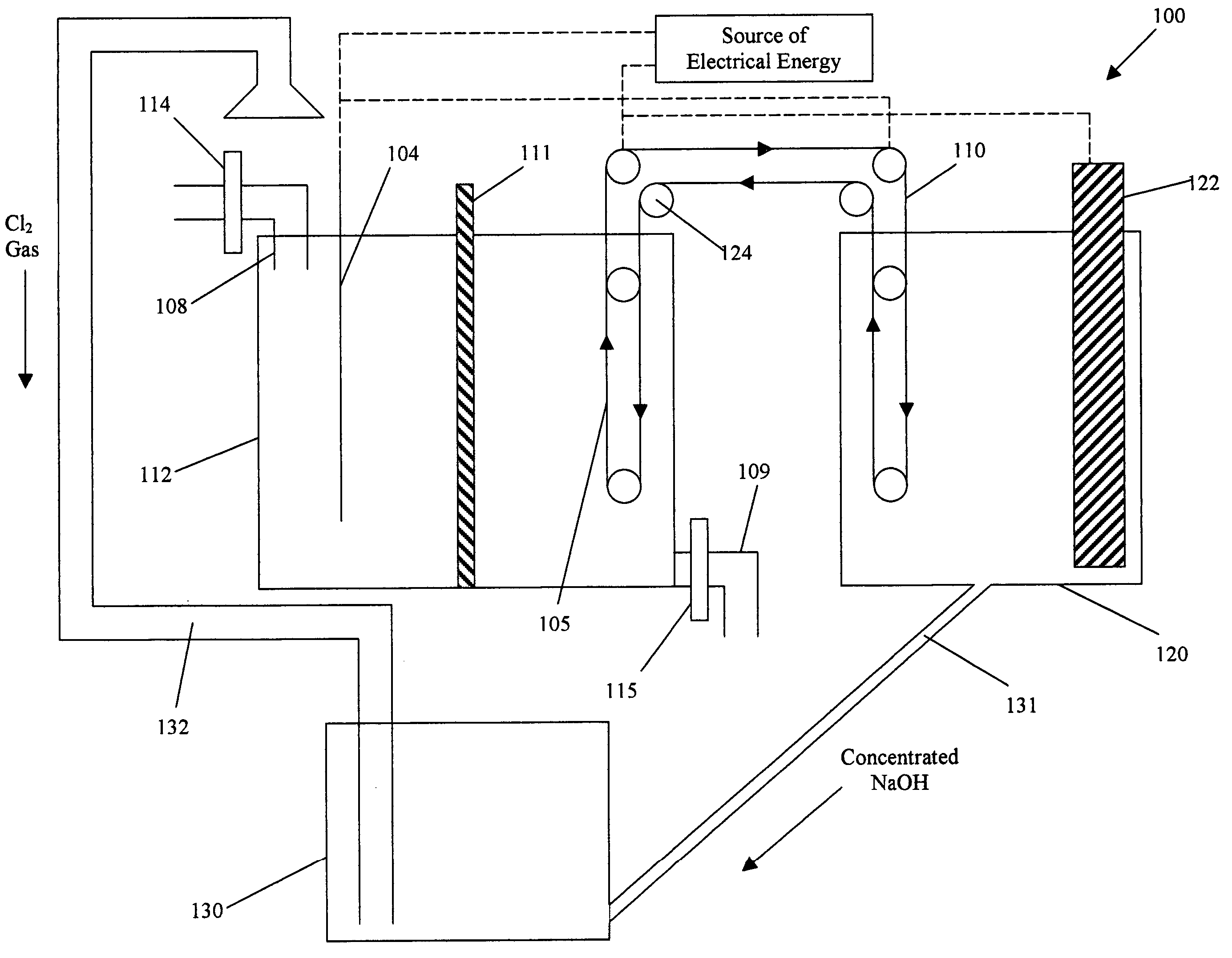 Process and apparatus for removing chloride and sodium ions from an aqueous sodium chloride solution