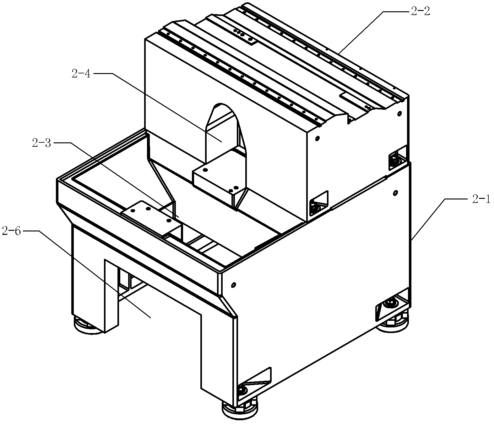 Combined structure of rotary table and base for small-size five-shaft machining device