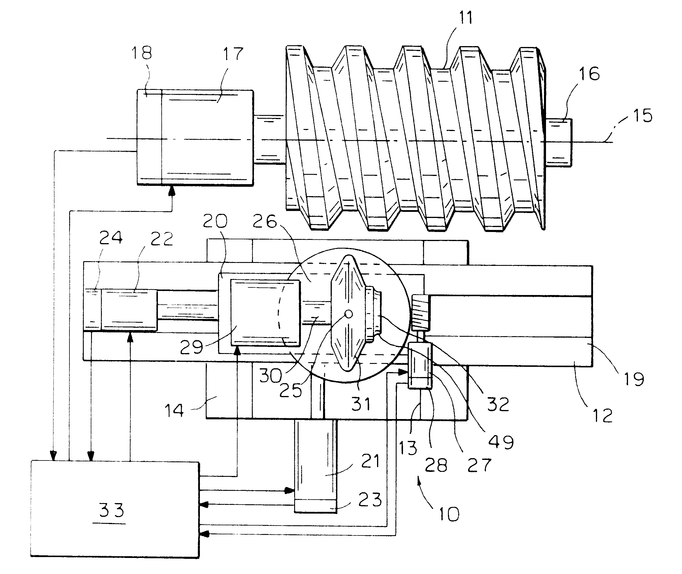 Device and method for profiling grinding worms