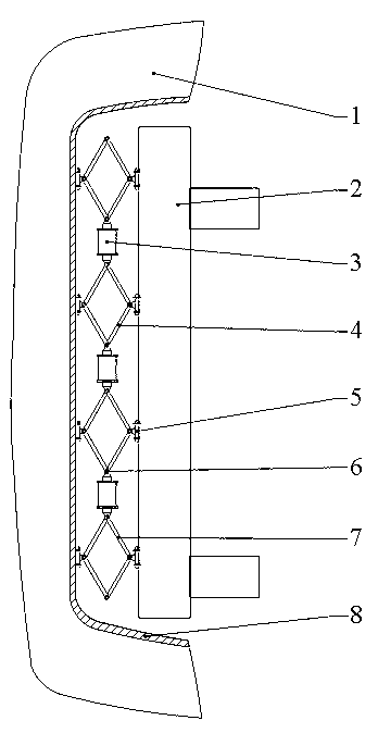 Car bumper provided with energy absorption and pedestrian protection device