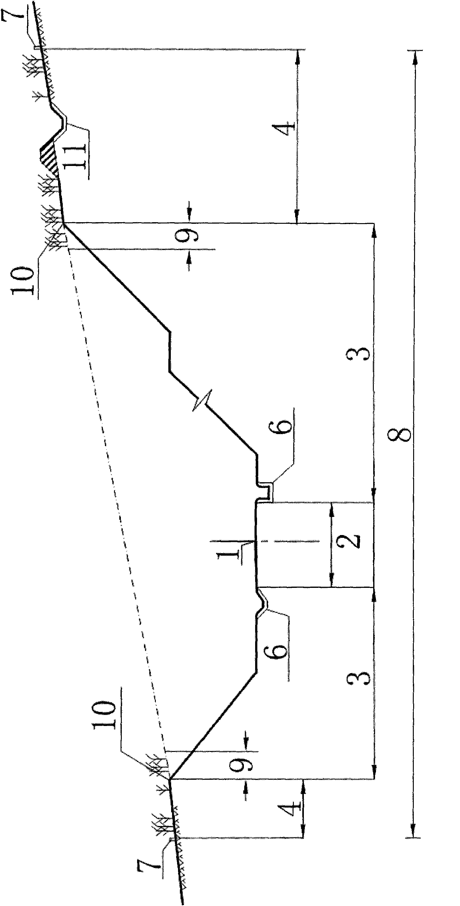 Stepwise construction method for clearing surface of highway subgrade