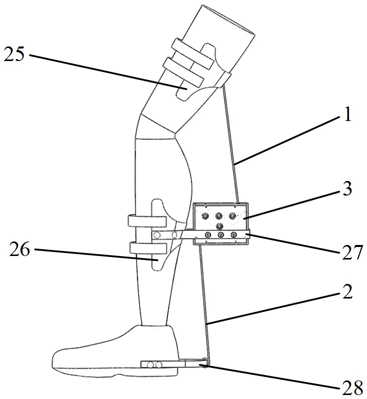 Power generation device driven by human knee and ankle joints