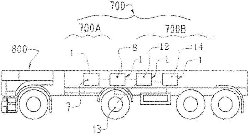 Modular power-generating device for a vehicle