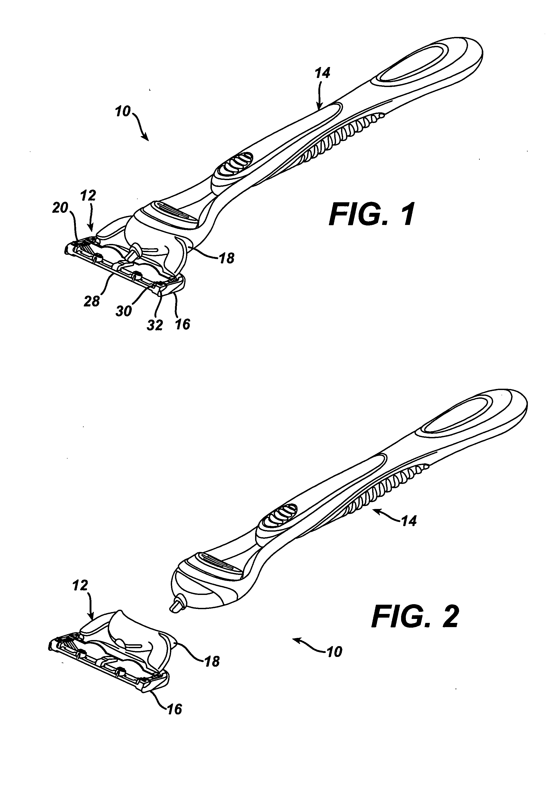 Shaving razors and other hair cutting assemblies