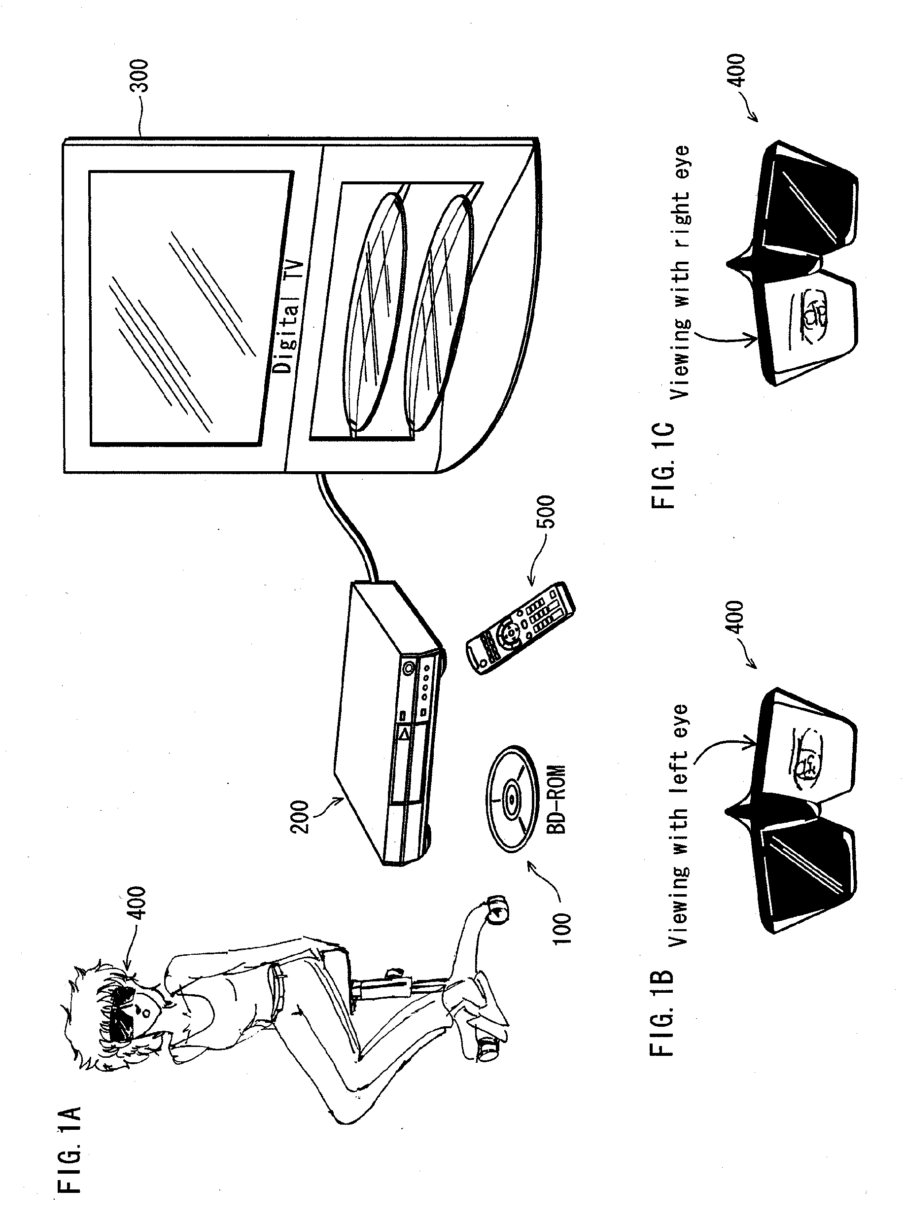 Recording medium, playback device, system lsi, playback method, glasses, and display device for 3D images