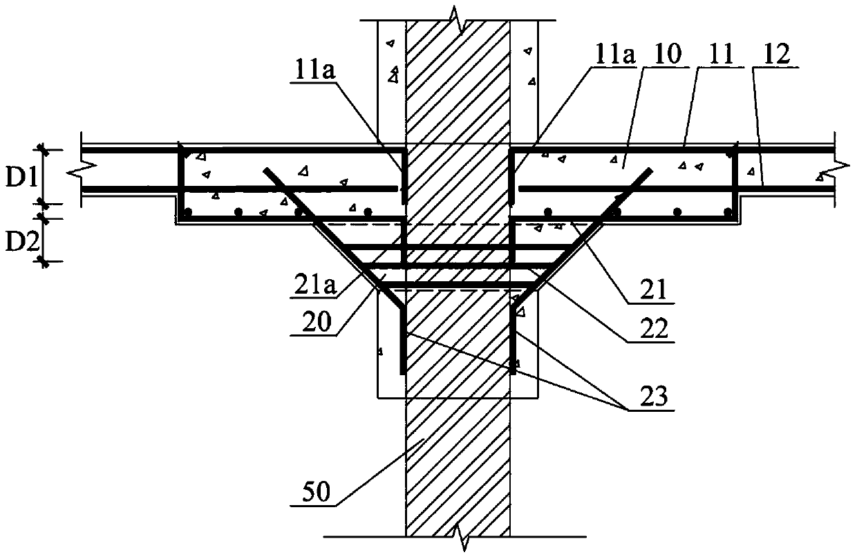 Method for constructing connection joint between flat slab and post cap in reverse construction method