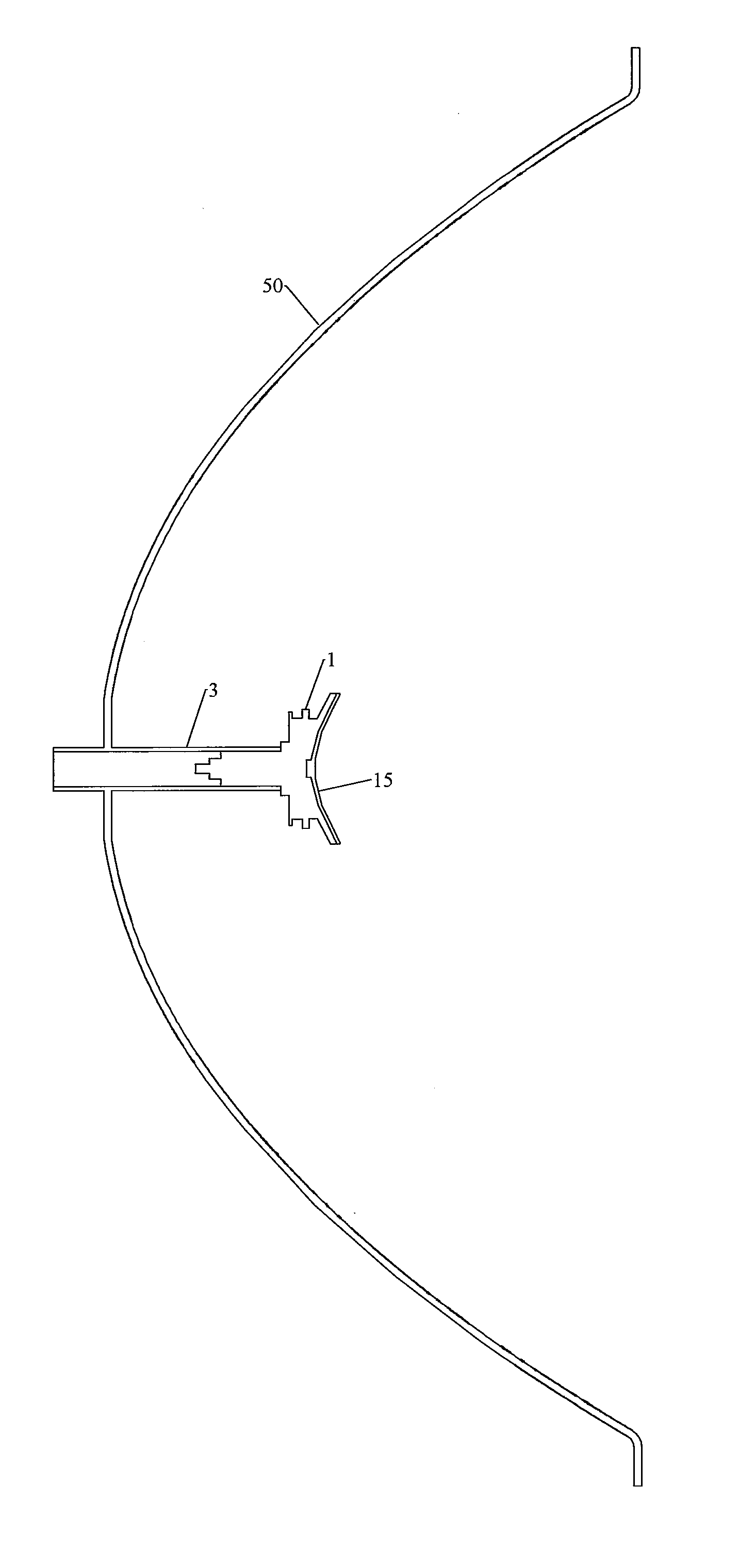 Controlled illumination dielectric cone radiator for reflector antenna