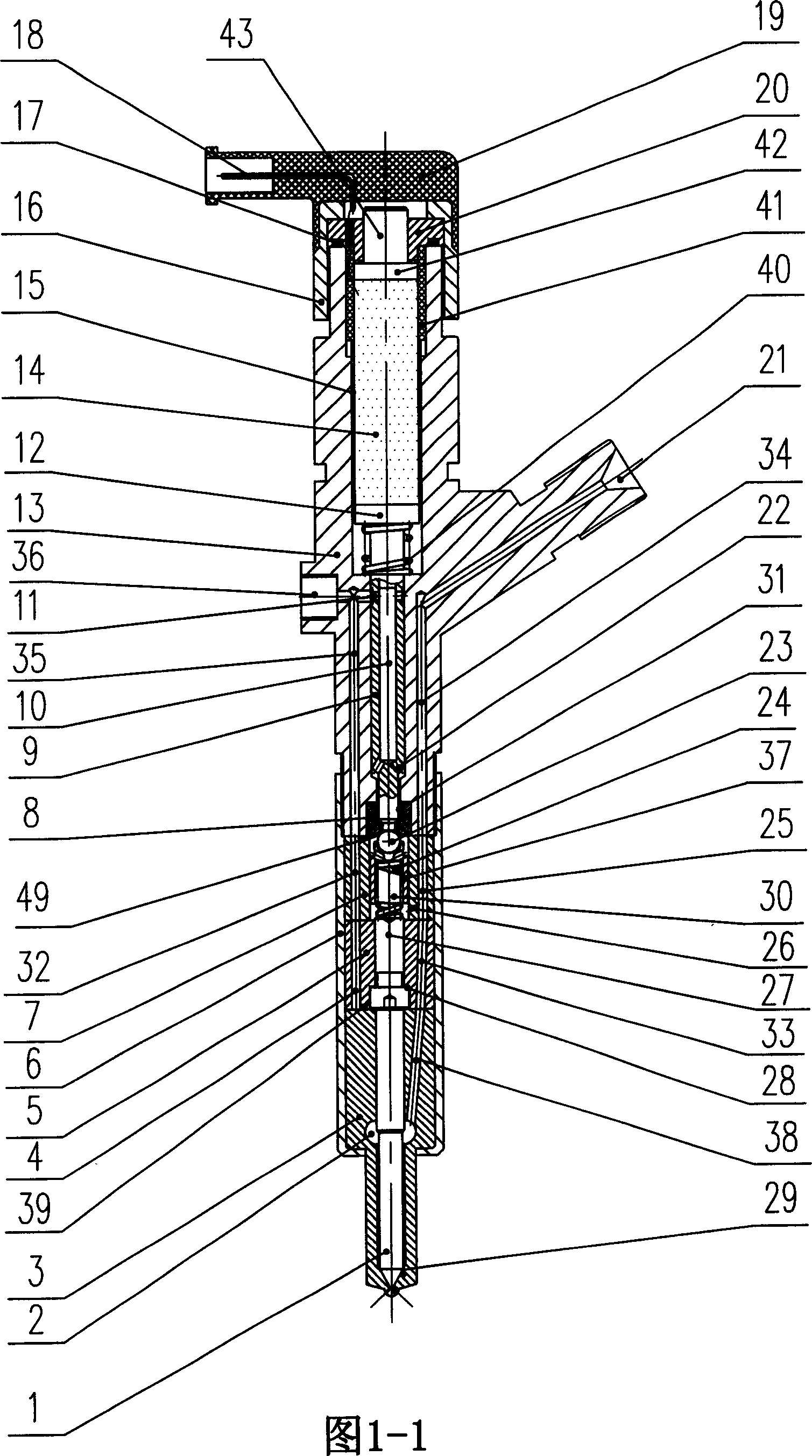 Electric-controlled diesel oil fuel oil injector driven by telescoping element