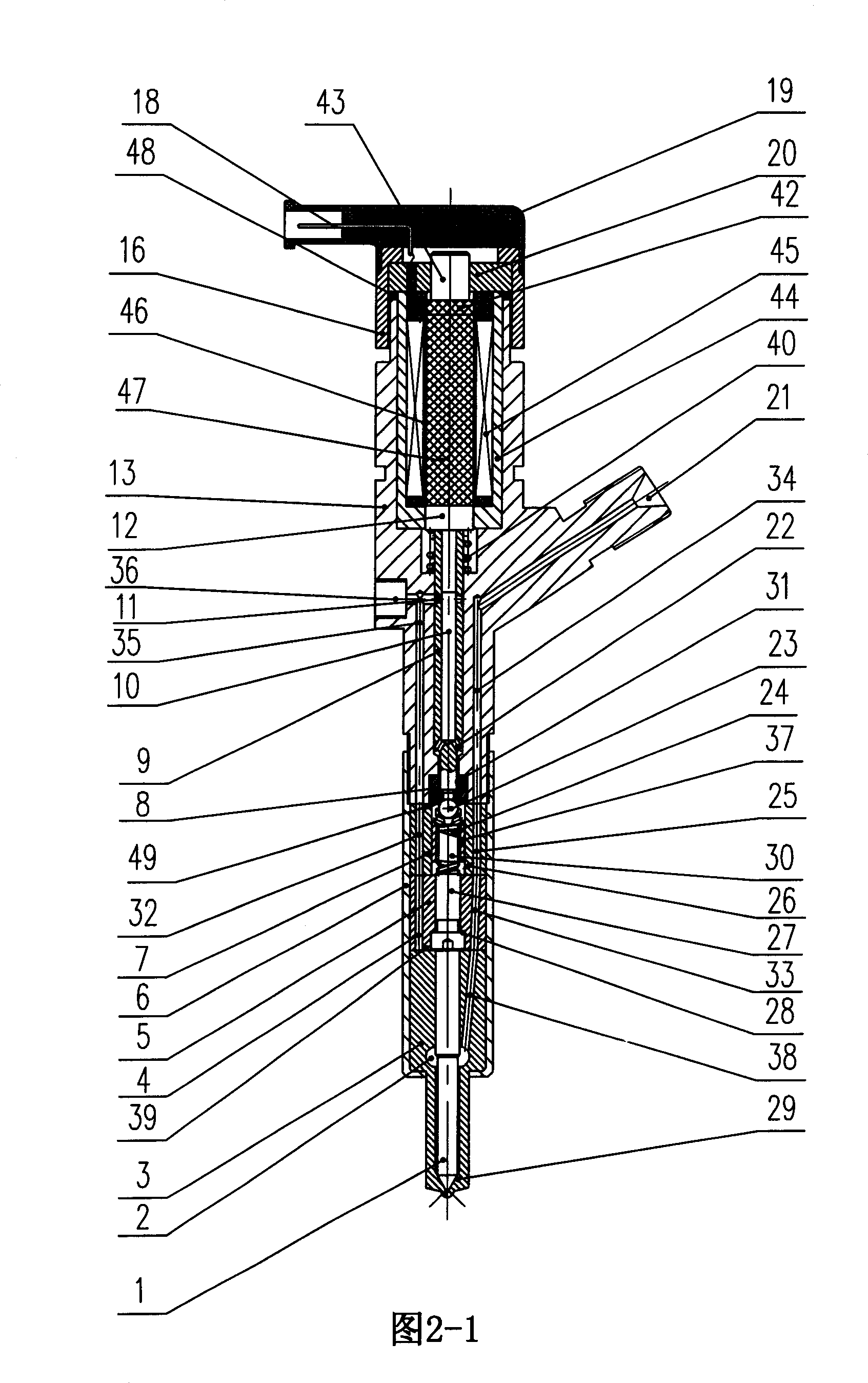 Electric-controlled diesel oil fuel oil injector driven by telescoping element