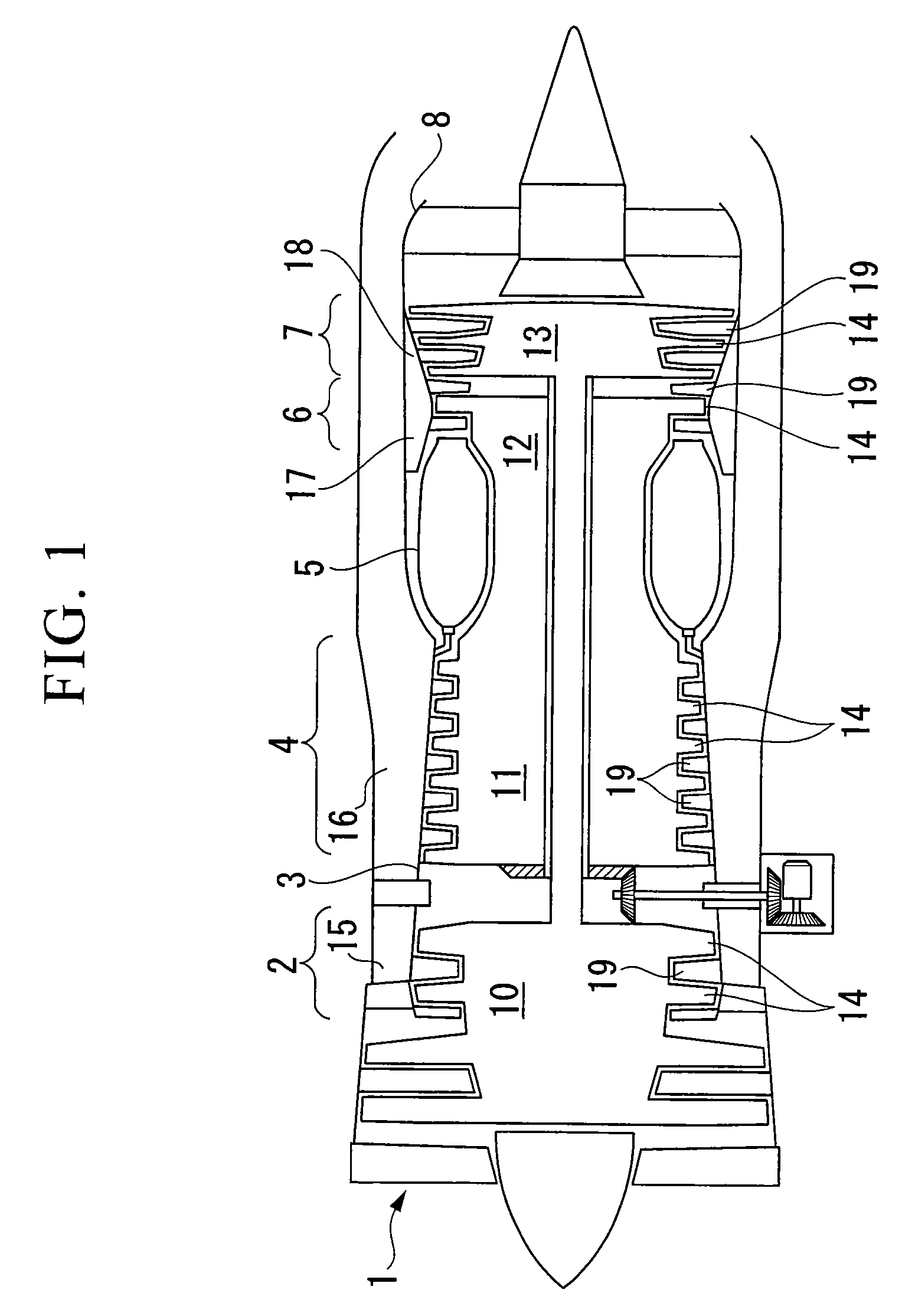 Wall configuration of axial-flow machine, and gas turbine engine