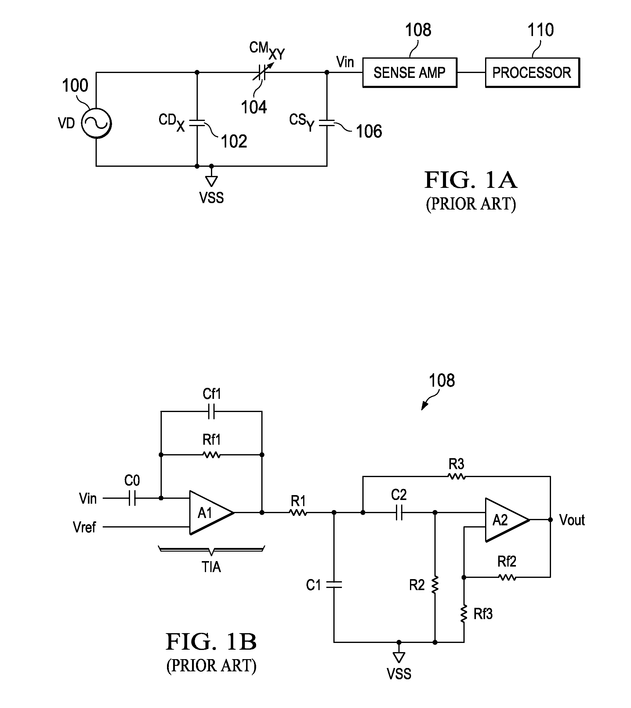 Low noise capacitive sensor with integrated bandpass filter