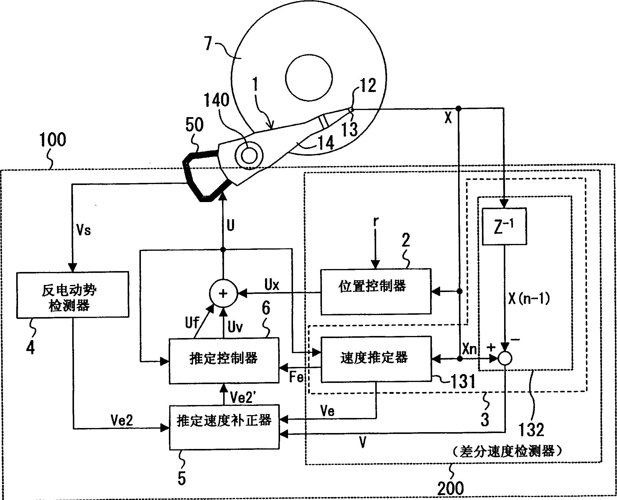 Head positioning controller, disk device cooperating same, and head positioning control method