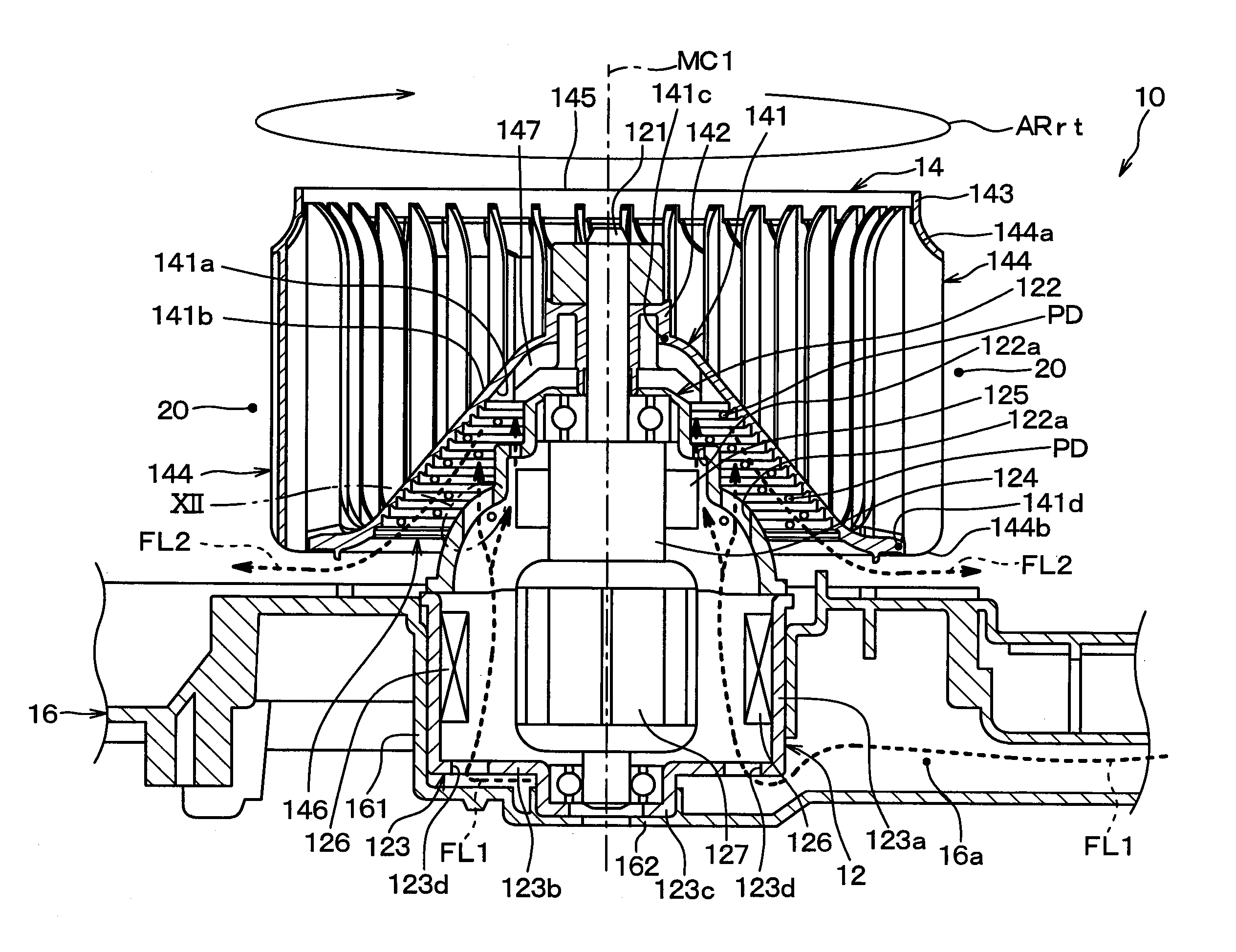 Centrifugal multiblade blower