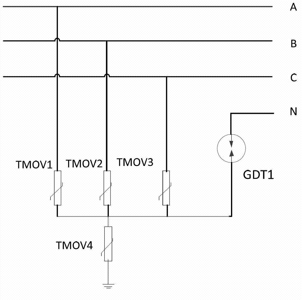 Alternating current protection circuit and system lightning-protection circuit